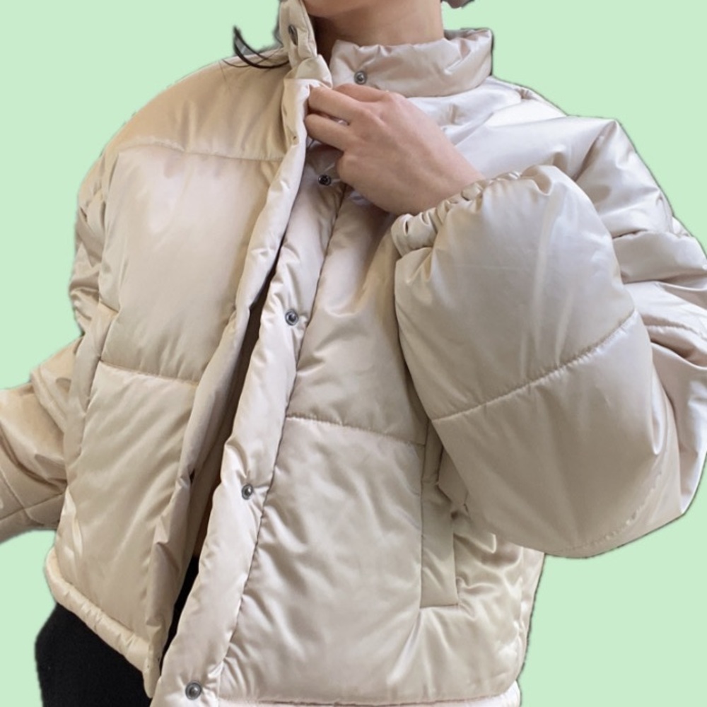 ‼️NWT ‼️ Beige Cropped Puffer Jacket